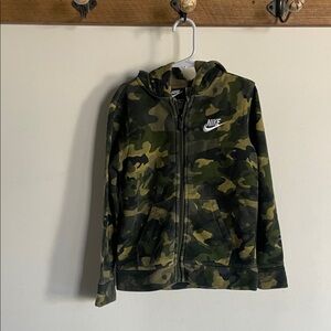 Nike Kids Camouflage Hoodie - Green and Black